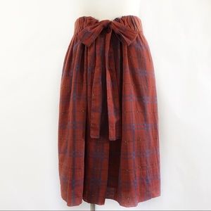 ISABEL MARANT Plaid Tie Front Skirt